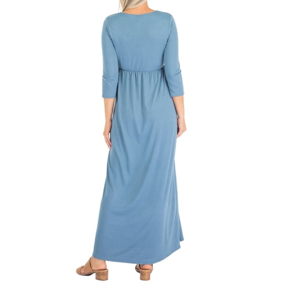 Mother Bee Maternity Maxi Dress Teal SZ XL - Picture 4 of 10